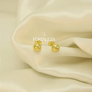 Brinco de Bolinho Polida Banhado a Ouro 18k