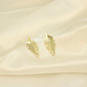 Brinco com Design de Folha Banhado a Ouro 18k