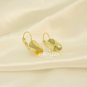 Brinco Redondo Ondulado Banhado a Ouro 18k