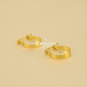 Brinco Argola de Fecho Italiano Banhado a Ouro 18k
