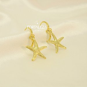 Brinco Argola Estrela do Mar Banhado a Ouro 18k
