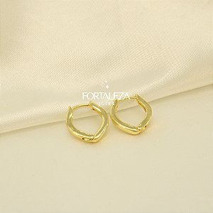 Brinco Argola com Fecho Click Banhado a Ouro 18k