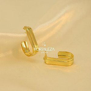 Brinco Argola Oval Banhado a Ouro 18k