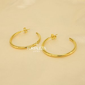 Brinco Argola de Aro Liso Banhado a Ouro 18k