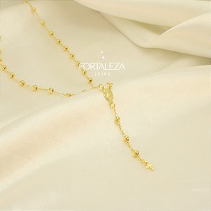 Gargantilha Terço Nossa Senhora Aparecida Banhado a Ouro 18k