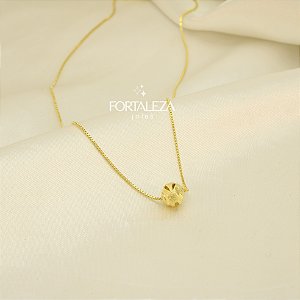 Gargantilha de Bolinha Granulada Banhado a Ouro 18k