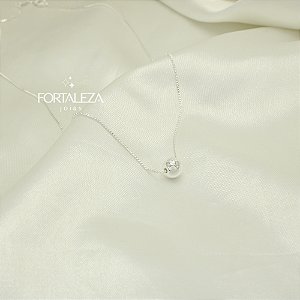 Gargantilha de Bolinha Polida Banhado a Prata 925