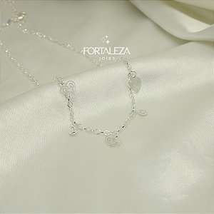 Gargantilha de Corações com Zircônia Banhado a Prata 925