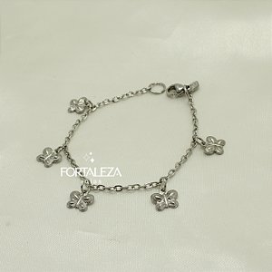 Pulseira de Borboleta em Aço Inox