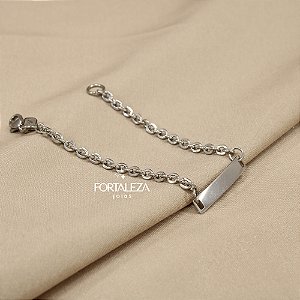 Pulseira com Plaquinha em Aço Inox