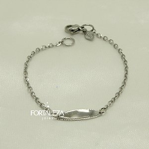 Pulseira com Plaquinha em Aço Inox