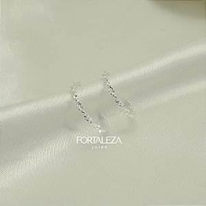 Brinco Argola com Design Torcido Banhado a Prata 925