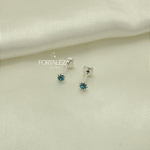 Brinco com Zircônia Banhado a Prata