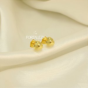 Brinco de Coração Polido Banhado a Ouro 18k