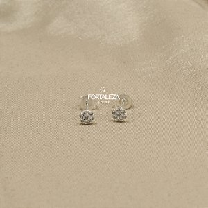 Brinco Cravejado com Zircônia Cristal em Prata 925