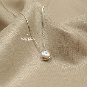 Gargantilha de Gota com Detalhe de Zircônia em Prata 925