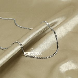 Corrente de Elo Groumet Banhado a Ouro Branco