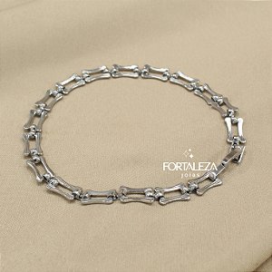 Pulseira Trabalhada Banhado a Ouro Branco