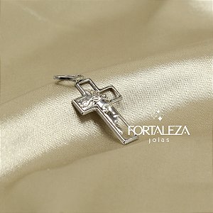 Pingente de Cruz com Face de Jesus Cristo em Aço Inox
