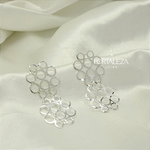 Brinco com Design Vazado Banhado a Prata