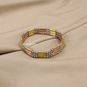 Corrente Retrátil Magnética Prata 925 e Banhado a Ouro 18k