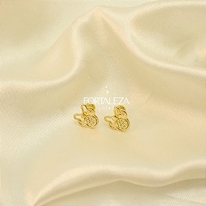 Brinco Minnie Vazado Banhado a Ouro 18k