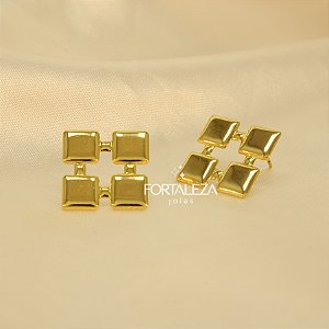 Brinco Geométrico Banhado a Ouro 18k