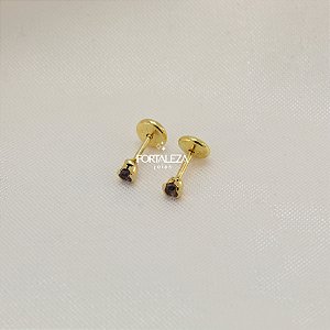 Brinco de Zircônia Banhado a Ouro 18k