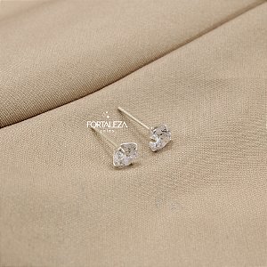 Brinco Ponto de Luz com Zircônia Cristal em Prata 925
