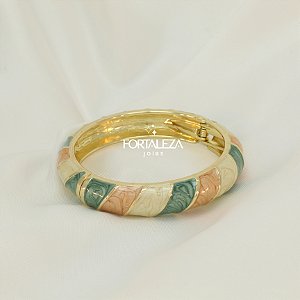 Bracelete Esmaltado Banhado a Ouro 18k