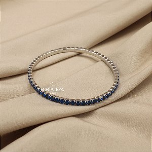 Pulseira Riviera Cravejada com Zircônia Topázio em Prata 925