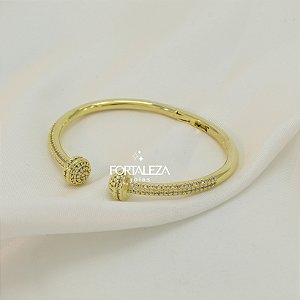 Bracelete Cravejado em Zircônia Banhado a Ouro 18k