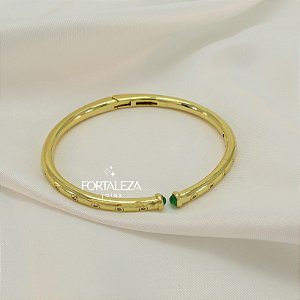 Bracelete com Detalhes em Zircônia Banhado a Ouro 18k