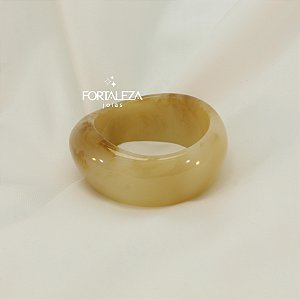 Bracelete Bege Marmorizado em Resina