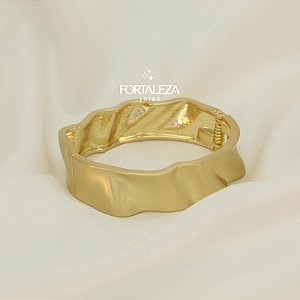 Bracelete Orgânico Acetinado Banhado a Ouro 18k