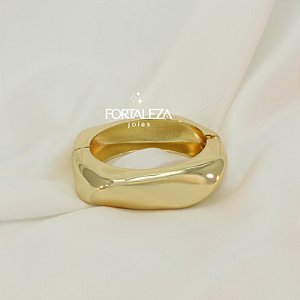 Bracelete Orgânico Polido Banhado a Ouro 18k