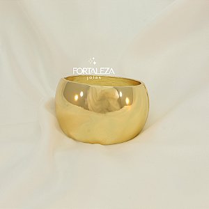 Bracelete Largo Polido Banhado a Ouro 18k