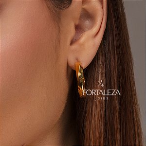 Brinco Argola com Design Torcido Banhado a Ouro 18k