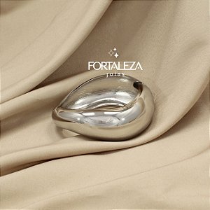 Bracelete com Design Polido Banhado a Ródio Branco