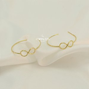 Brinco Argola Símbolo Infinito Banhado a Ouro 18k