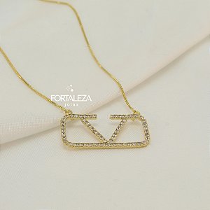 Gargantilha Inspiração Valentino Banhado a Ouro 18k