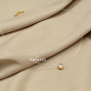 Choker Ponto de Luz com Zircônia Cristal Banhado a Ouro 18k