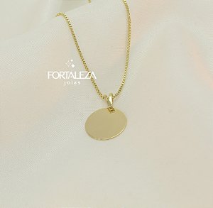 Gargantilha com Medalha para Personalizar Banhada a Ouro 18k