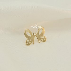 Brinco de Borboleta com Detalhes Vazados Banhado a Ouro 18k