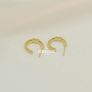 Brinco Argola com Design Vazado Banhado a Ouro 18k