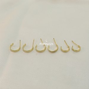 Brinco Argola em Trio Banhado a Ouro 18k