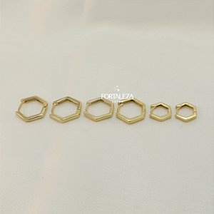 Brinco em Trio Geométrico Banhado a Ouro 18k