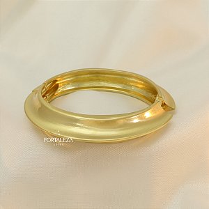 Bracelete Disco com Acabamento Acetinado Banhado a Ouro 18k