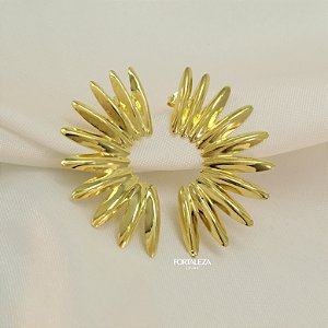 Brinco Meio Raio de Sol Banhado a Ouro 18k