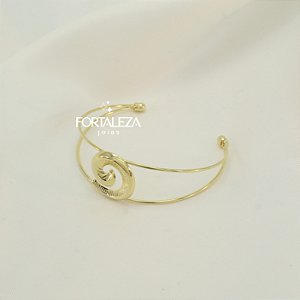 Bracelete Cuff Concha Banhado a Ouro 18k